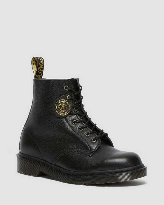 Botas Made In England Dr. Martens 1460 Pascal Full Grain Mujer Negros MX-91806